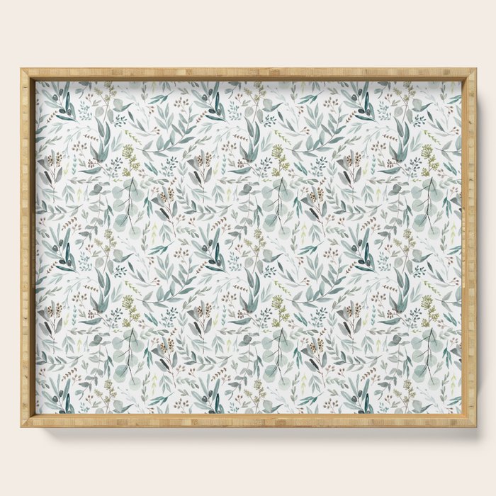 Little Eucalyptus Botanical Pattern Serving Tray Gallery Image 1