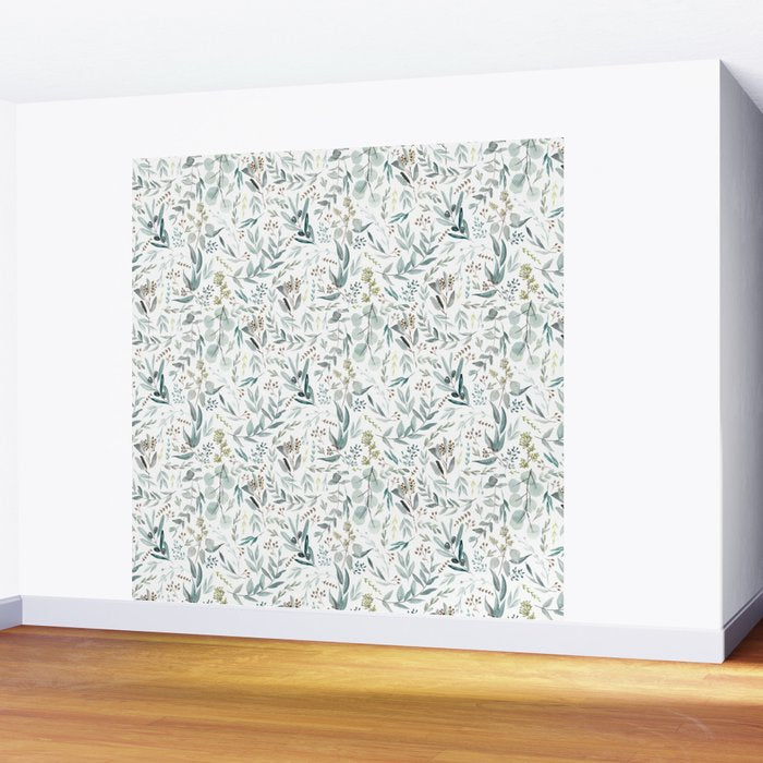 Little Eucalyptus Botanical Pattern Wall Mural Gallery Image 2