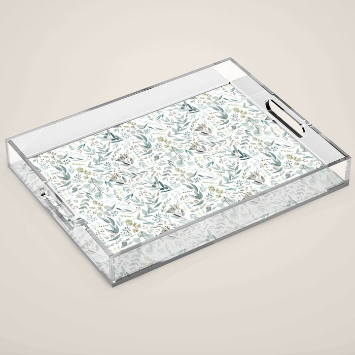 Little Eucalyptus Botanical Pattern Acrylic Tray Gallery Image 1