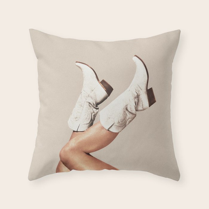 These Boots - Neutral Beige Throw Pillow Gallery Image 6