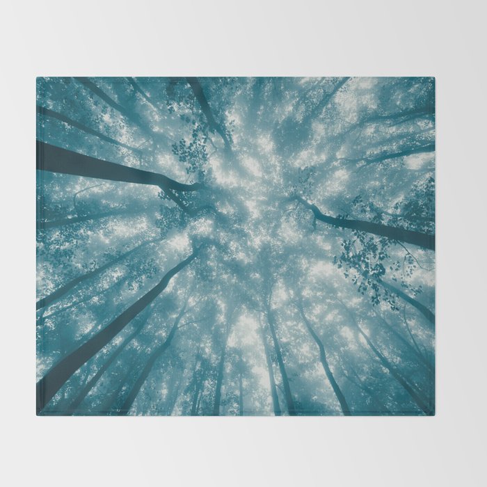 Smoky Mountain Summer Forest Teal - National Park Nature Photography Throw Blanket Gallery Image 2