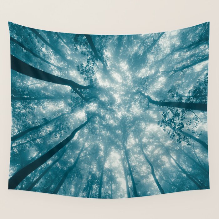 Smoky Mountain Summer Forest Teal - National Park Nature Photography Wall Tapestry Gallery Image 1