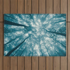 Smoky Mountain Summer Forest Teal - National Park Nature Photography Outdoor Rug Gallery Image 1