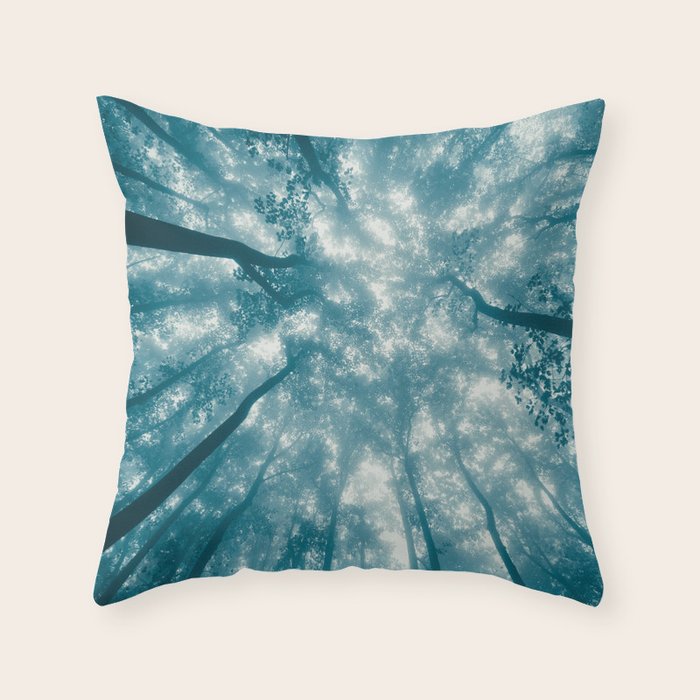 Smoky Mountain Summer Forest Teal - National Park Nature Photography Throw Pillow Gallery Image 6
