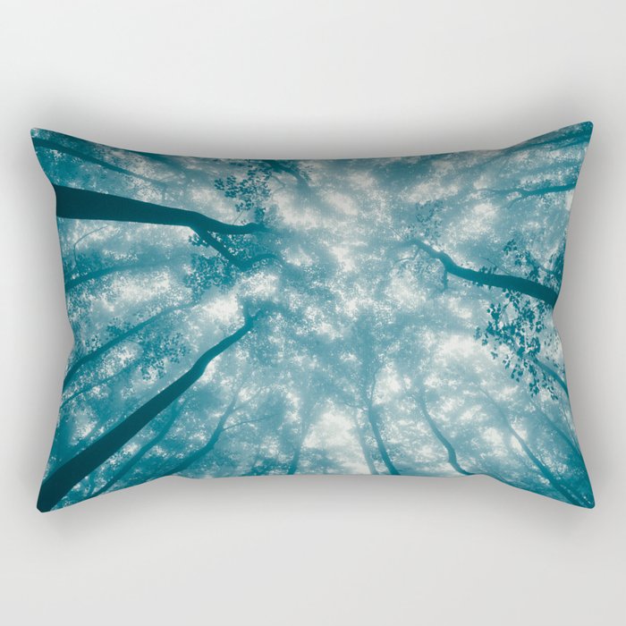 Smoky Mountain Summer Forest Teal - National Park Nature Photography Rectangular Pillow Gallery Image 1