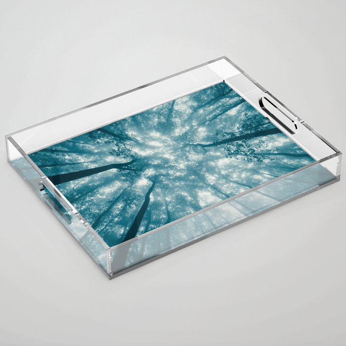 Smoky Mountain Summer Forest Teal - National Park Nature Photography Acrylic Tray Gallery Image 1