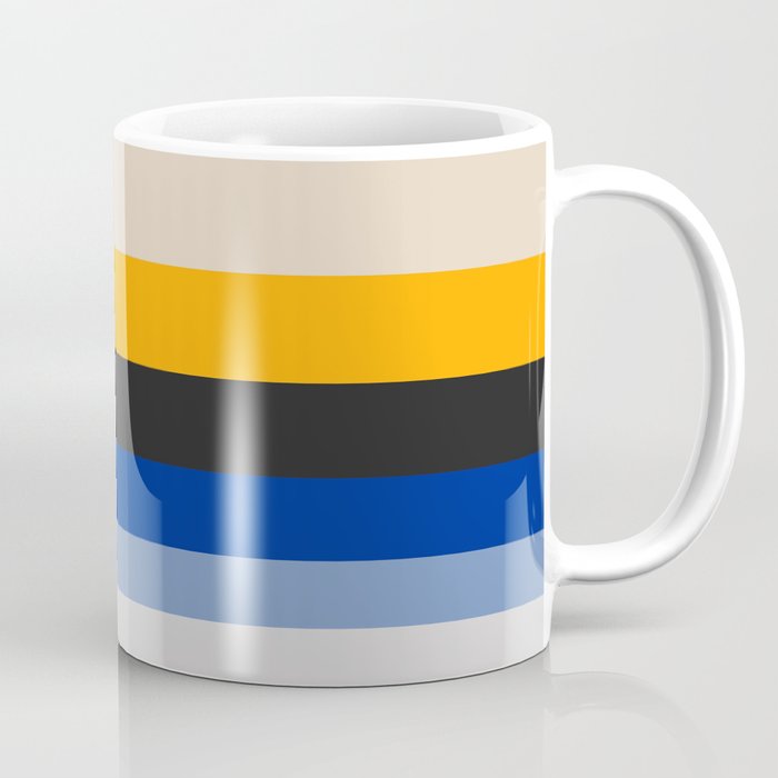 Complementary Blue & Yellow Colorful Geometric Pattern Coffee Mug Gallery Image 1