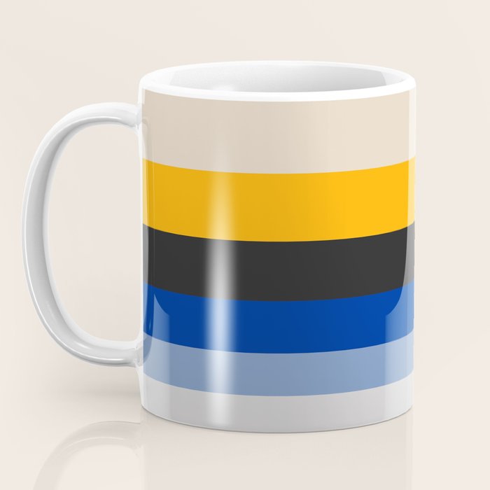 Complementary Blue & Yellow Colorful Geometric Pattern Coffee Mug Gallery Image 3