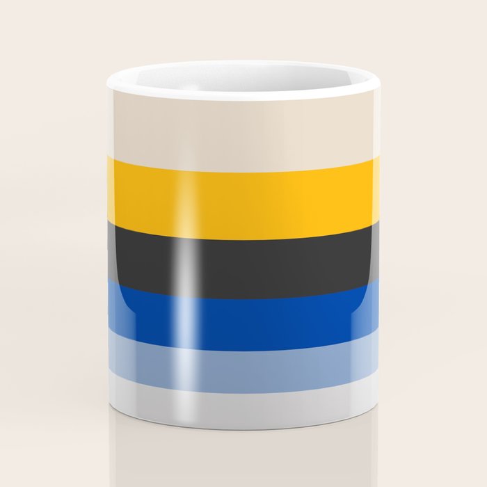 Complementary Blue & Yellow Colorful Geometric Pattern Coffee Mug Gallery Image 4