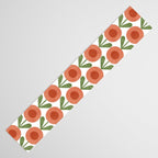 Mid Century Mod Flowers Terracotta  Table Runner Gallery Image 3