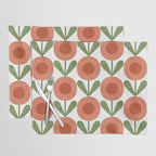 Mid Century Mod Flowers Terracotta  Placemat Gallery Image 1