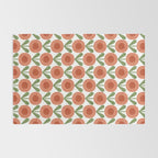 Mid Century Mod Flowers Terracotta  Rug Gallery Image 2