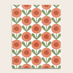 Mid Century Mod Flowers Terracotta  Notebook Gallery Image 4