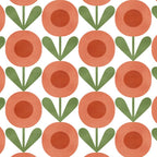 Mid Century Mod Flowers Terracotta  Coffee Mug Gallery Image 2