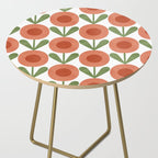 Mid Century Mod Flowers Terracotta  Side Table Gallery Image 2