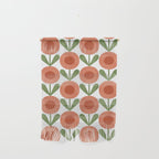 Mid Century Mod Flowers Terracotta  Wall Hanging Gallery Image 1