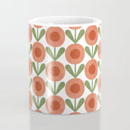 Mid Century Mod Flowers Terracotta  Coffee Mug Gallery Image 4