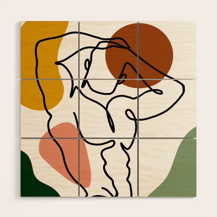 NOODDOOD Lines 4 Wood Wall Art Gallery Image 1