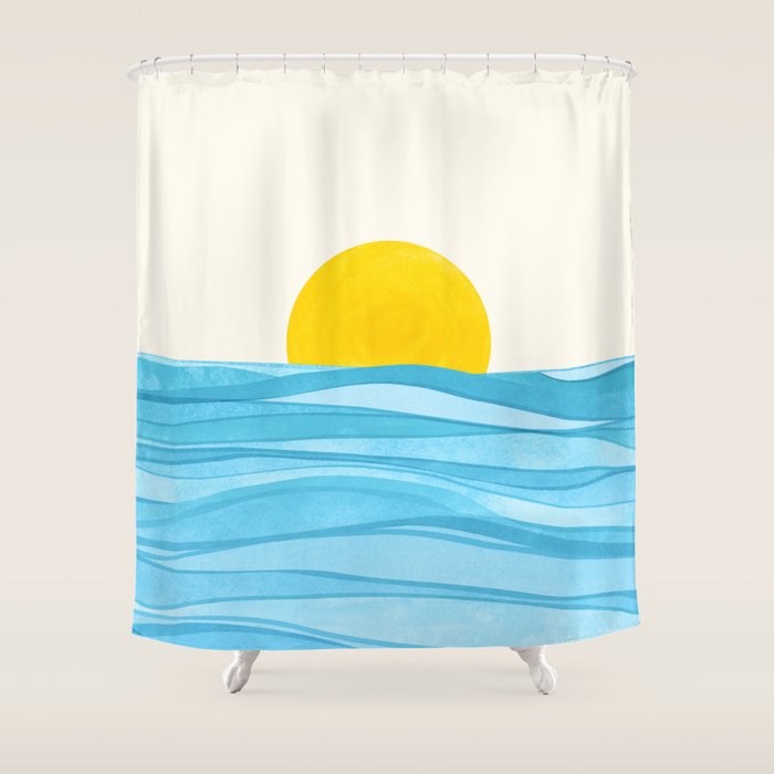 Seaside Sunrise View Shower Curtain Gallery Image 1