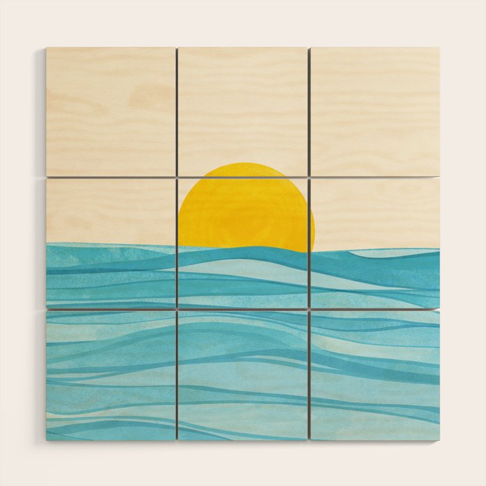 Seaside Sunrise View Wood Wall Art Gallery Image 1
