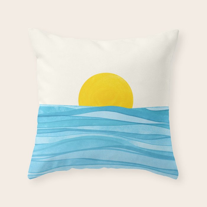 Seaside Sunrise View Throw Pillow Gallery Image 1