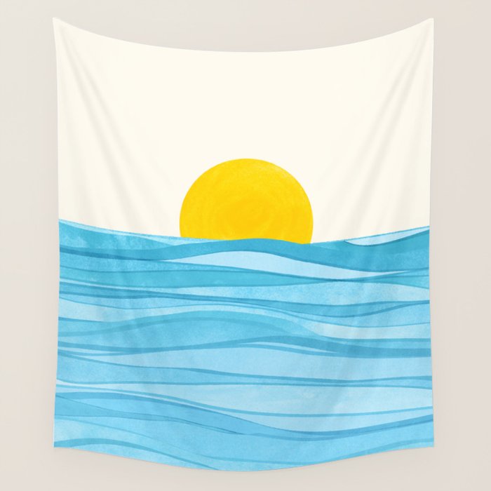 Seaside Sunrise View Wall Tapestry Gallery Image 1