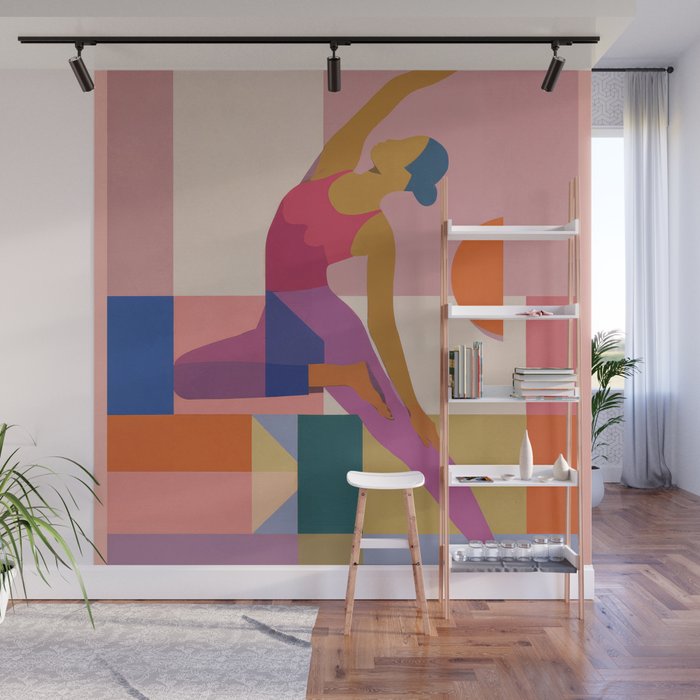 Abstract Yoga Pose Wall Mural Gallery Image 1