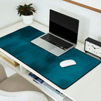 Tropical Dark Teal Inspired by Sherwin Williams 2020 Trending Color Oceanside SW6496 Fusion Water Color Blend Desk Mat Gallery Image 2
