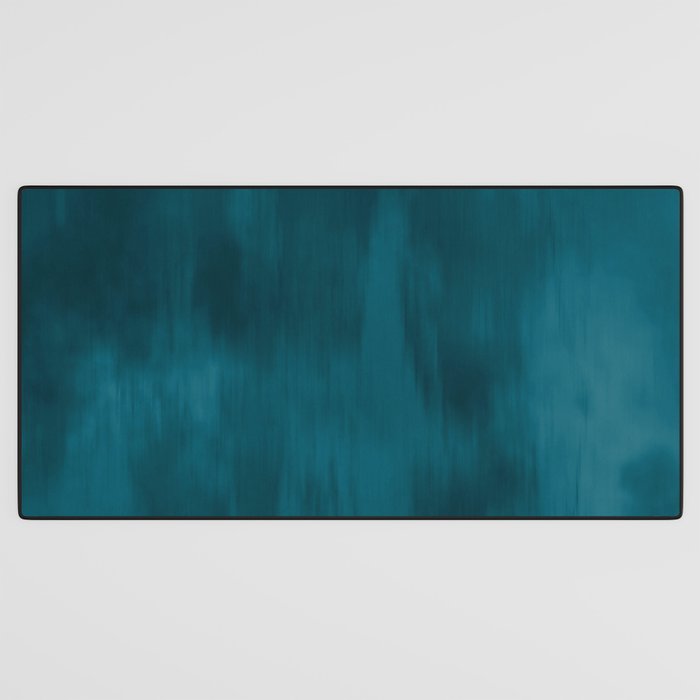 Tropical Dark Teal Inspired by Sherwin Williams 2020 Trending Color Oceanside SW6496 Fusion Water Color Blend Desk Mat Gallery Image 3