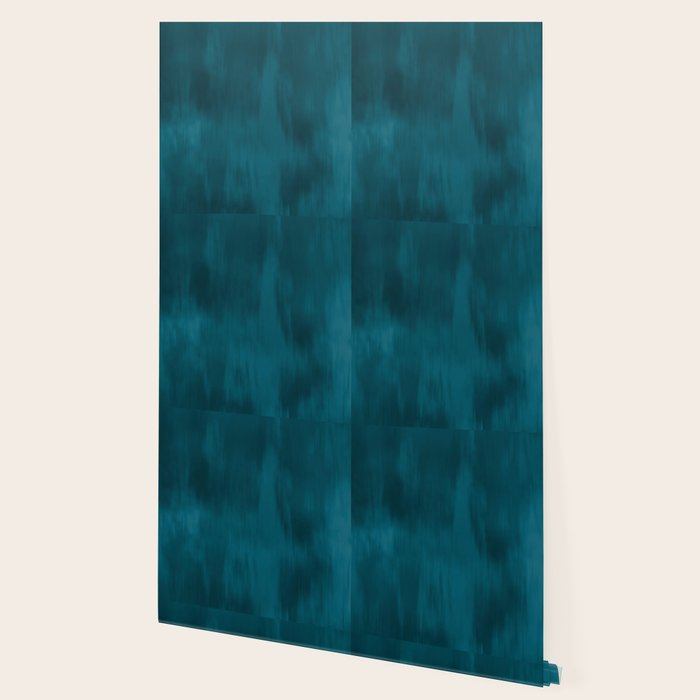 Tropical Dark Teal Inspired by Sherwin Williams 2020 Trending Color Oceanside SW6496 Fusion Water Color Blend Wallpaper Gallery Image 2