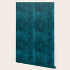 Tropical Dark Teal Inspired by Sherwin Williams 2020 Trending Color Oceanside SW6496 Fusion Water Color Blend Wallpaper Gallery Image 2