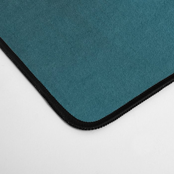 Tropical Dark Teal Inspired by Sherwin Williams 2020 Trending Color Oceanside SW6496 Fusion Water Color Blend Desk Mat Gallery Image 4