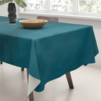 Tropical Dark Teal Inspired by Sherwin Williams 2020 Trending Color Oceanside SW6496 Fusion Water Color Blend Tablecloth Gallery Image 3