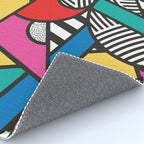 Colorful Memphis Milano Modern Geometric Shapes - 80s 90s retro electroclash pop art Aztec Rug Gallery Image 4