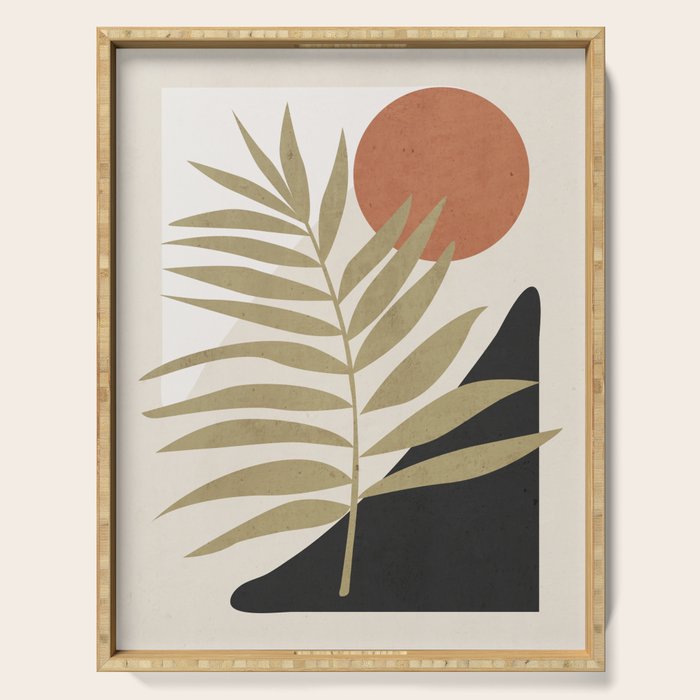 Tropical Leaf- Abstract Art 9 Serving Tray Gallery Image 1