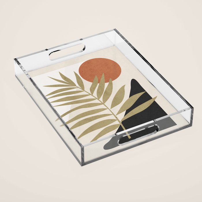 Tropical Leaf- Abstract Art 9 Acrylic Tray Gallery Image 1