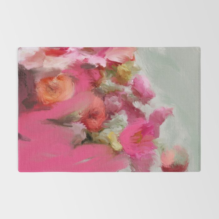 Bouquet floral abstract art Rug Gallery Image 2