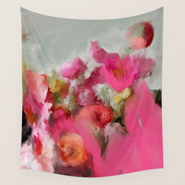 Bouquet floral abstract art Wall Tapestry Gallery Image 4