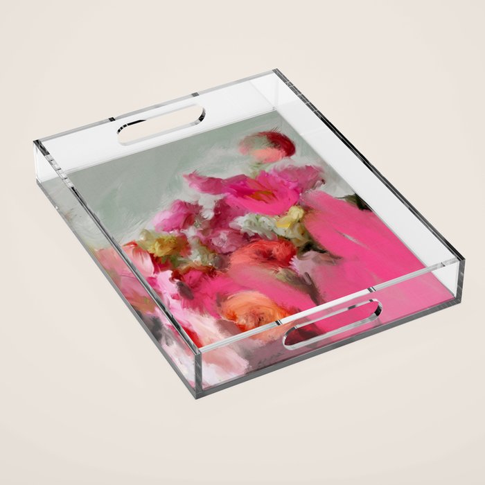 Bouquet floral abstract art Acrylic Tray Gallery Image 1