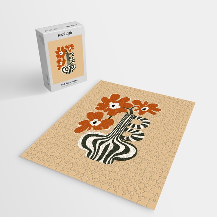 Retro flowerpot with stripe  Jigsaw Puzzle Gallery Image 2