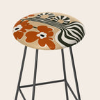 Retro flowerpot with stripe  Stool Gallery Image 2
