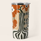 Retro flowerpot with stripe  Travel Mug Gallery Image 1