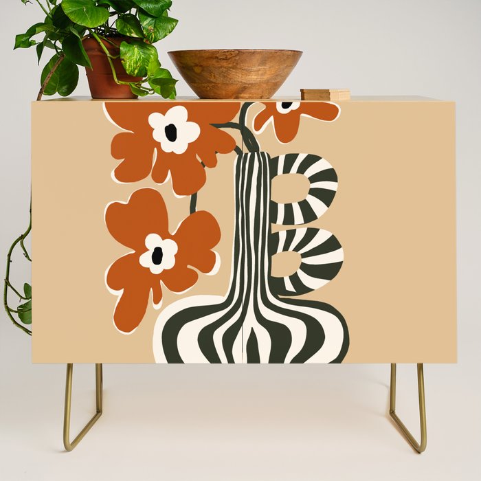 Retro flowerpot with stripe  Credenza Gallery Image 1