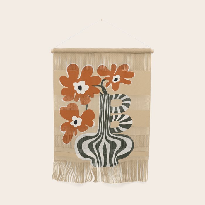 Retro flowerpot with stripe  Wall Hanging Gallery Image 1