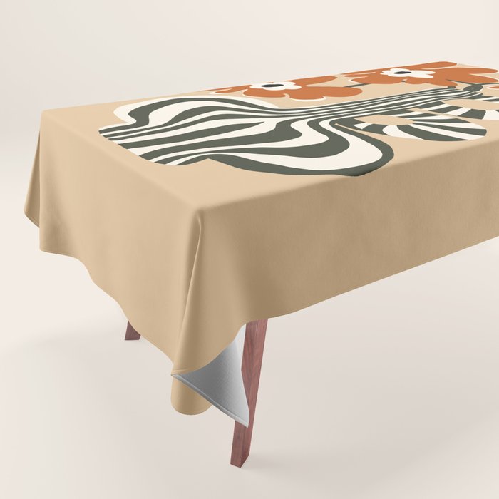Retro flowerpot with stripe  Tablecloth Gallery Image 1