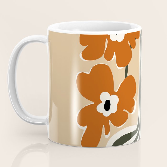 Retro flowerpot with stripe  Coffee Mug Gallery Image 3