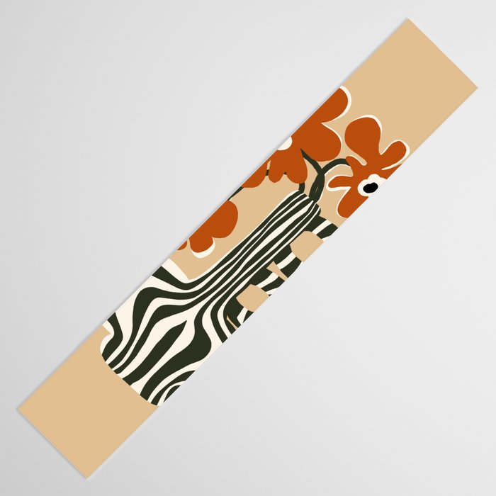 Retro flowerpot with stripe  Table Runner Gallery Image 3