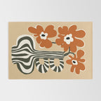 Retro flowerpot with stripe  Rug Gallery Image 2