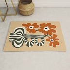 Retro flowerpot with stripe  Rug Gallery Image 1