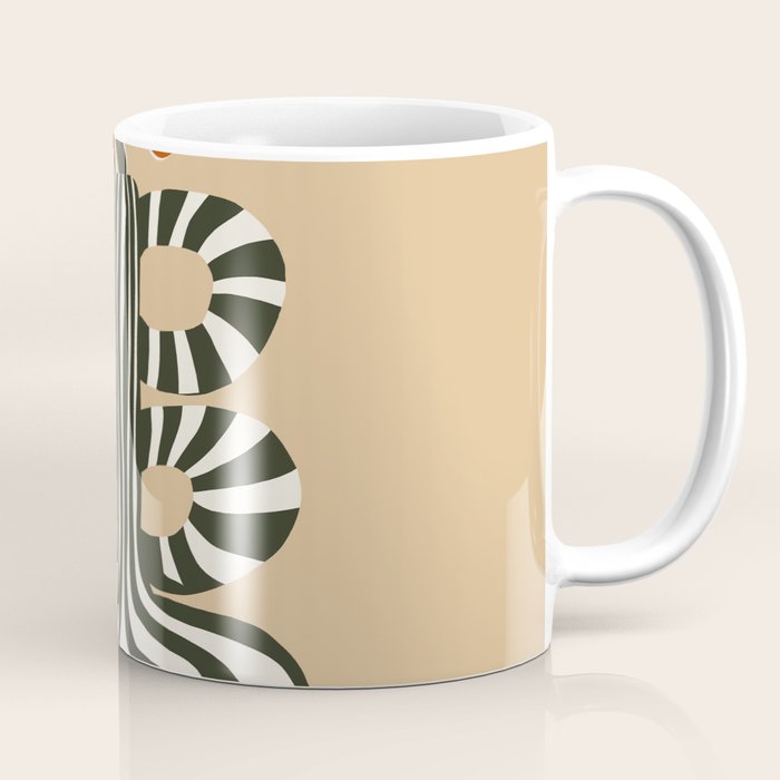 Retro flowerpot with stripe  Coffee Mug Gallery Image 1
